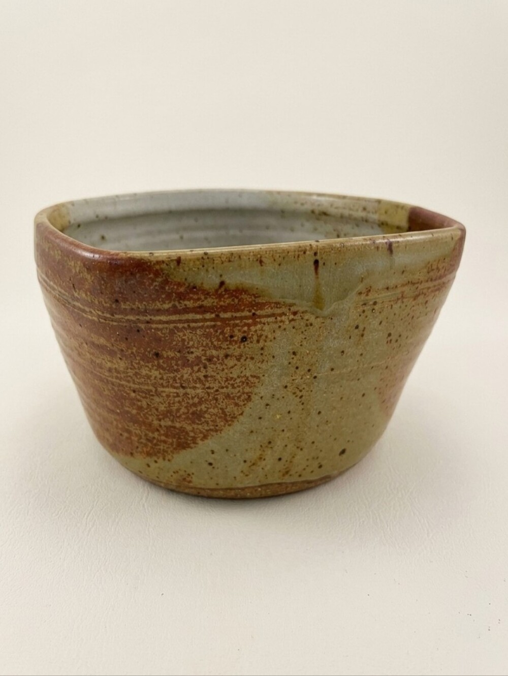 Vintage 70's Studio Pottery Bowl Signed SHP Mid Century Modern Stoneware 7"